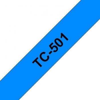 Cinta Laminada Brother TC-501 Azul/Negro 12mm - Alta Calidad