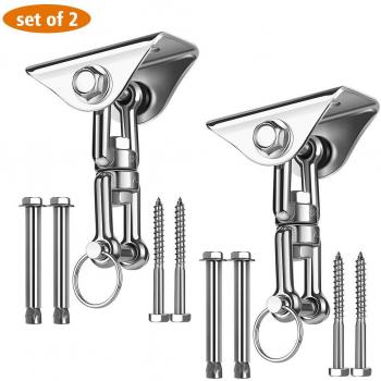 Awroutdoor tarea pesada ganchos de techo anclaje de techo con sus304 acero inoxidable 360 girar4 tornillos para hormigon y madera yoga hamacas sillon colgante sacos de boxeo capacidad 450kg