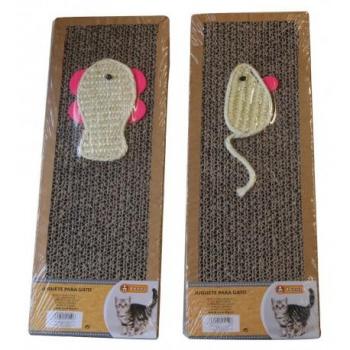 Rascador de Cartón para Gatos con Estimulante - 37x13x2cm - Ideal para Afilar Uñas y Jugar