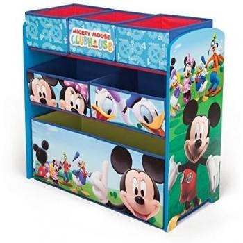 Disney - Mueble guarda juguetes y organizador de madera y tela Mickey Mouse, color azul