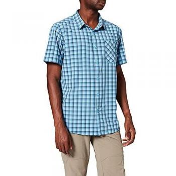 Columbia Triple Canyon Camisa de Manga Corta, Hombre, Yacht, Carbon Plaid, L