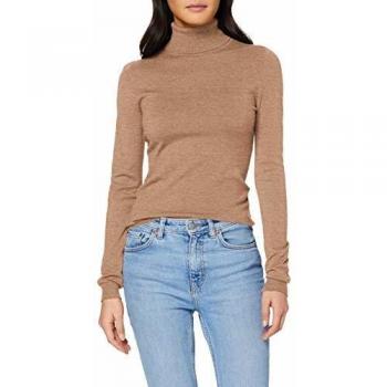 Vero Moda Vmhappy Basic LS Rollneck Blouse Boo Pi Camiseta Cuello Alto, Marrón