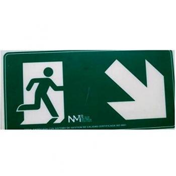 Normaluz RD11140 - Señal Luminiscente Salida Escalera Derecha Abajo Clase B PVC 0,7mm 32x16cm con CTE