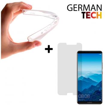 German Tech Funda Gel Flexible para Huawei Mate 10, Carcasa TPU Transparente + Protector de Pantalla Cristal Vidrio Templado Premium {Magic Pack