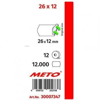 Etiquetas de Precio Removibles METO 26x12 mm, Blancas, 12000 Unidades