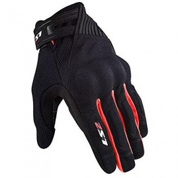 Guantes LS2 Dart II - Protección en Motocicleta - Ajuste Personalizado - Negro Rojo, Talla S