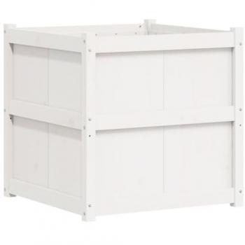 vidaXL Garden Planter White 70x70x70 cm Solid Wood Pine