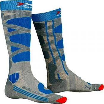 X-Socks Ski Control 4.0 Women Invierno Calcetines De Esquí, Mujer, Grey Melange/Turquoise, 37/38
