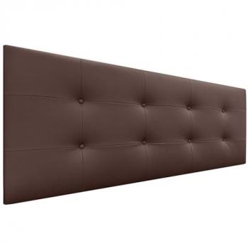 Cabecero Acolchado Capitone de Polipiel Chocolate 150x60cm con 8cm de Grosor para Cama Matrimonio e Individual