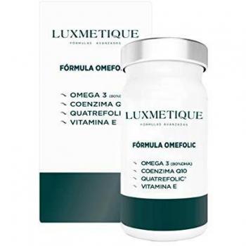 Luxmetique Fórmula Omefolic - complemento alimenticio en perlas softgel a base de Aceite de Pescado, ácidos grasos Omega3, Coenzima Q10, Ácido Fólico y Vitamina E. 72 g - 60 perlas softgel
