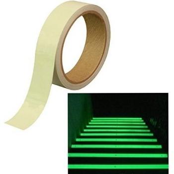 Dondo cinta de fósforo fluorescente marcado etapa banda luminosa cinta necesita brillan en la oscuridad de 25 mm x 10 metros