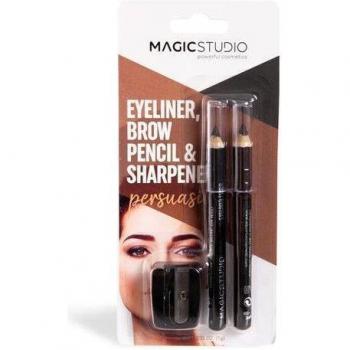 Magic Studio Eyeliner Brow Pencil with Sharpener Set