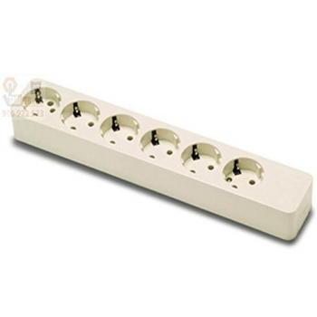 Famatel 2507 - Base 6 tomas schuko 10-16a-250v blanco