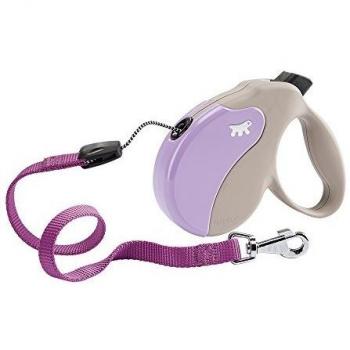 Ferplast - Correa Extensible para Perros Amigo Cord M, Cordón retráctil, 5 m, máx. 25 kg, Violeta