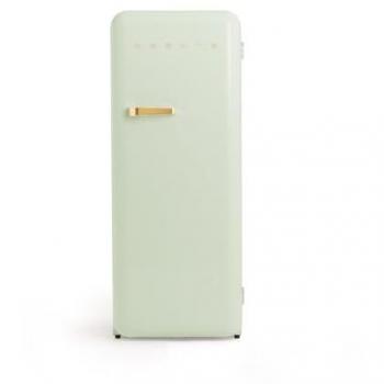 Frigorífico Retro Verde Pastel 281L con Maneta Dorada, Bajo Consumo, 150cm, 3 Estantes y Regulador de Temperatura