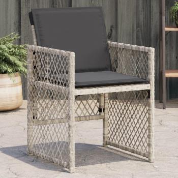 Sillones de jardín con cojines 4 uds ratán sintético gris claro vidaXL