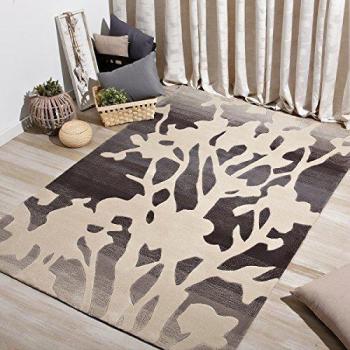 Sancarlos - Alfombra decorativa print gris gris - alta densidad - inodora - facil mantenimiento