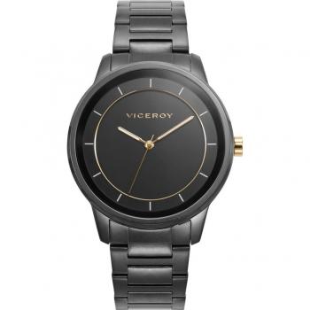 Reloj Viceroy Hombre Air 401389-56 - Negro/Acero, 41mm, 5 ATM, caja y brazalete de acero Ip gris