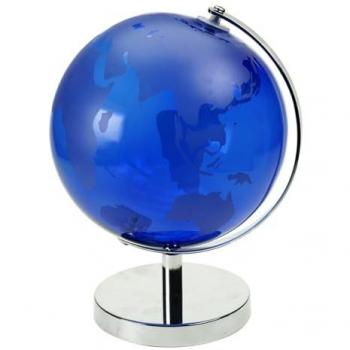 Bola Decorativa Globo Terráqueo Azul Redondo - 27x22x20cm