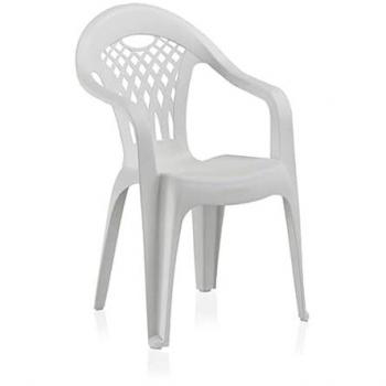 Silla Apilable Exterior Shaf Cancún Blanca - Respaldo Alto y Antideslizante de Resina