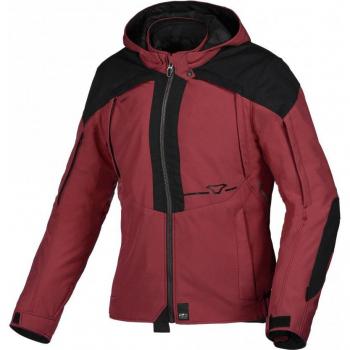 Macna Chaqueta de Moto para Mujer Territor Negro-Rojo, Impermeable, Textil, Color Rojo, Talla XS