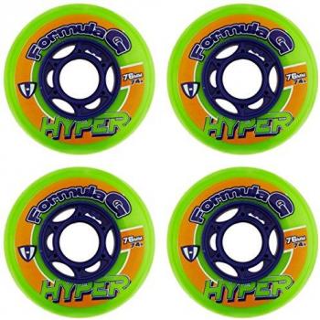 Hyper Wheels Rueda Hockey Indoor Formula G Era 72mm/74A, Unisex Adulto, Verde, 4 Unidades