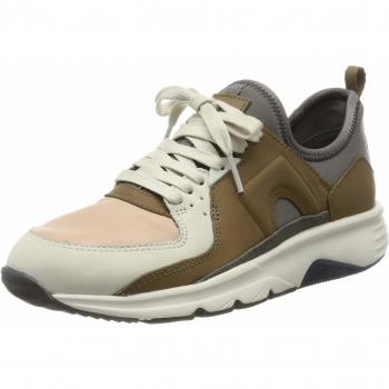 CAMPER Drift Women's Sneakers - Grey/Brown/White, Size 35/5, Smooth Leather & Cotton Fabric