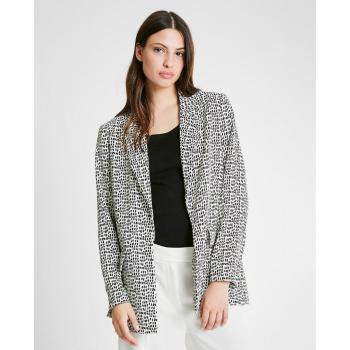 Blazer estampada de mujer sin cierre con microestampado