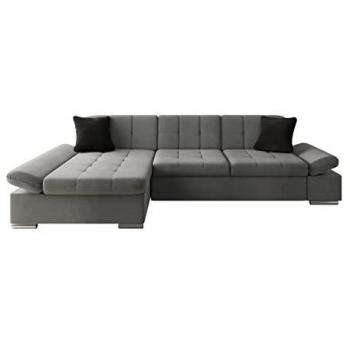 Sofá rinconero Comfivo 219, dimensiones 278 x 76 x 151 cm, tapizado en Manila 16 + Manila 18, incluye reposabrazos regulables y diseño en forma de L