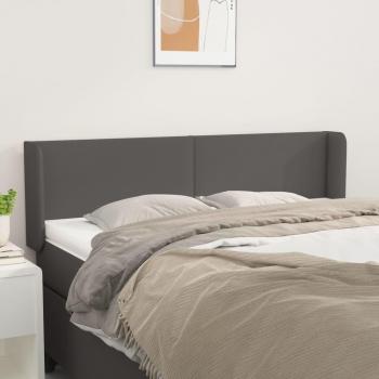 Cabecero de cuero sintético gris 147x16x78/88 cm Vidaxl