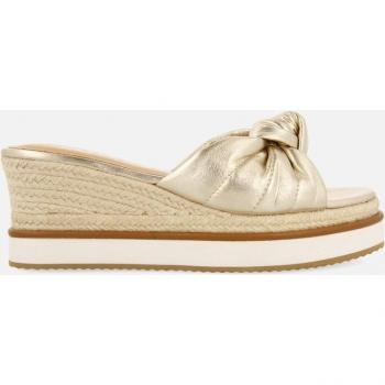Sandalias de cuña de mujer tipo pala con detalle de nudo - Platino