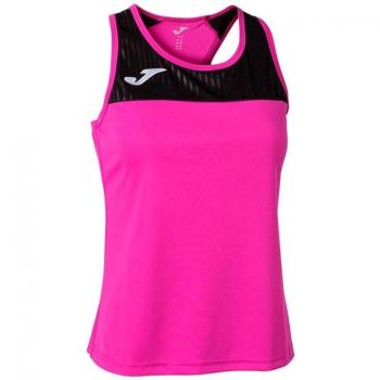 Camiseta tirantes mujer Joma Montreal rosa flúor negro