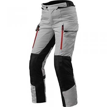 REV'IT! Pantalones de Moto Sand 4 H2O Mujer Plata-Negro, Pantalones textiles para motocicletas, impermeables, transpirables, con protección en rodillas y caderas, ajuste cómodo, diseño elegante