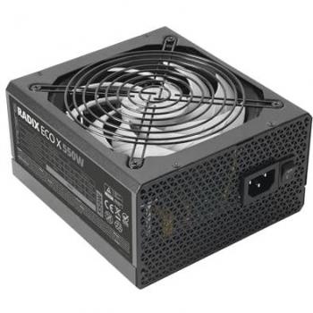 Fuente de Alimentación Tacens Radix Eco X 550W ATX, 6 Años Garantía, Eficiencia 87%, Ventilador Ultra-Silencioso AI-RPM 140mm, Cables Planos Extral