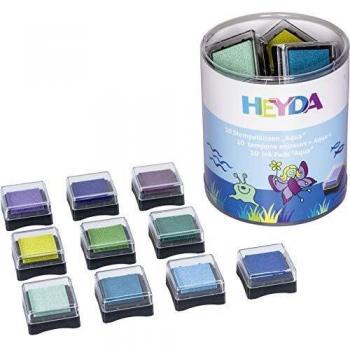 Heyda 204888472 - Caja de 10 almohadillas para sellos, multicolor