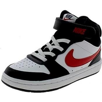 NIKE Court Borough Mid 2 (PS), Zapatillas de Gimnasia Unisex niños, Black/White/Red, 28.5 EU