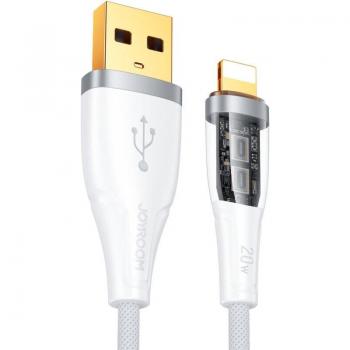 Cable de carga rápida Joyroom USB-A a Lightning 2.4A 1.2m con interruptor inteligente - Blanco