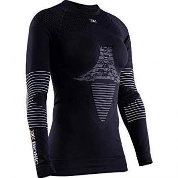 X-Bionic Camiseta Ml con Redondo Energizer 4.0 Mujer, Negro