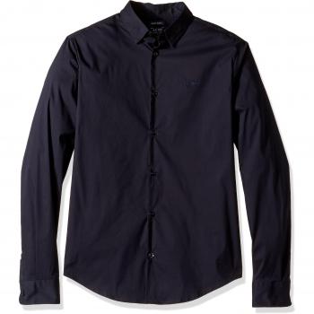 Armani Jeans Long Sleeved Slim Fit Cotton Shirt Medium NAVY