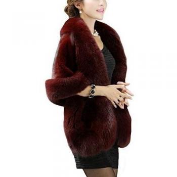 Genda 2Archer De las Mujeres Damas Moda Chales Elegant invierno Piel sintética Wrap Ponchos