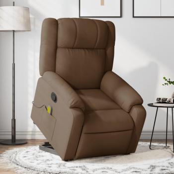 Silla de masaje reclinable de pie de tela marrón Vidaxl Marrón