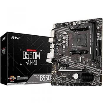 MSI B550M-A PRO Motherboard 'mATX, AMD Ryzen 3000 3rd Gen, AM4, DDR4, M.2, USB 3.2 Gen 1 Type A, LAN, HDMI, DVI-D'