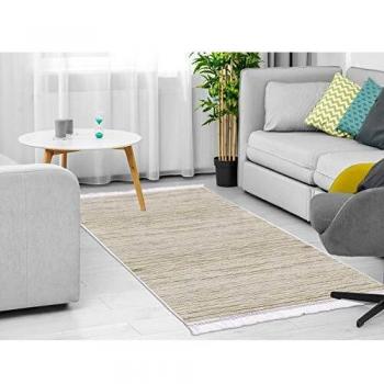 Homemania AKC-BIL-832 - Alfombra Estampada Wood 5 Estampada, Moderna, Beige, marrón de Tela, 80 x 150 x 0,1 cm