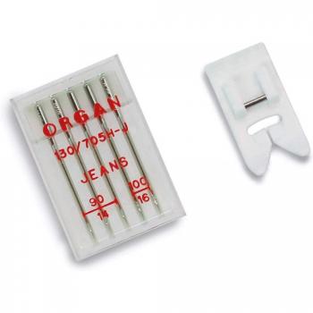 Pack de agujas y recambio para vaqueros - Agujas de vaqueros, kit acero inoxidable, compatible con máquinas de coser Alfa