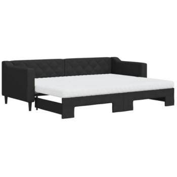 Sofá cama nido con colchón tela negro 80x200 cm Vidaxl Negro