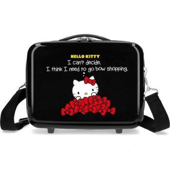 Neceser de Viaje para Niños Hello Kitty Bow of Hello Kitty, Adaptable a Trolley, Material ABS, Color Azul, Capacidad 9L
