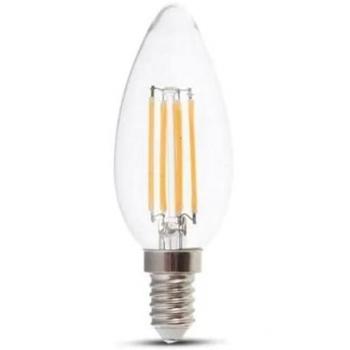 Bombilla LED E14 4W Filamento Dimmable Transparente 3000K