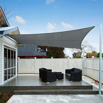 AXT SHADE Toldo Vela de Sombra Cuadrado 3 x 3 m, protección Rayos UV Impermeable para Patio, Exteriores, Jardín, Color Gris