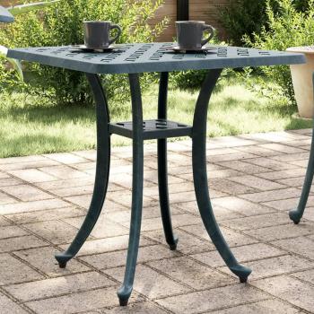 Mesa de jardín verde 53x53x53 cm en aluminio fundido a presión