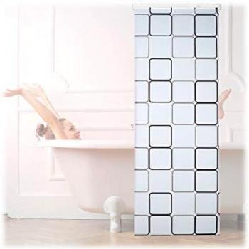 Tenda a Rullo Impermeable Square para Baño y Ducha, Montaje a Techo, 80x240 cm, Semitrasparente